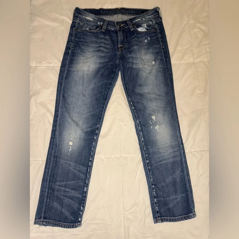 Lucky Brand Blue Straight Jeans with Vintage Distressing NoSize Tag.  #27